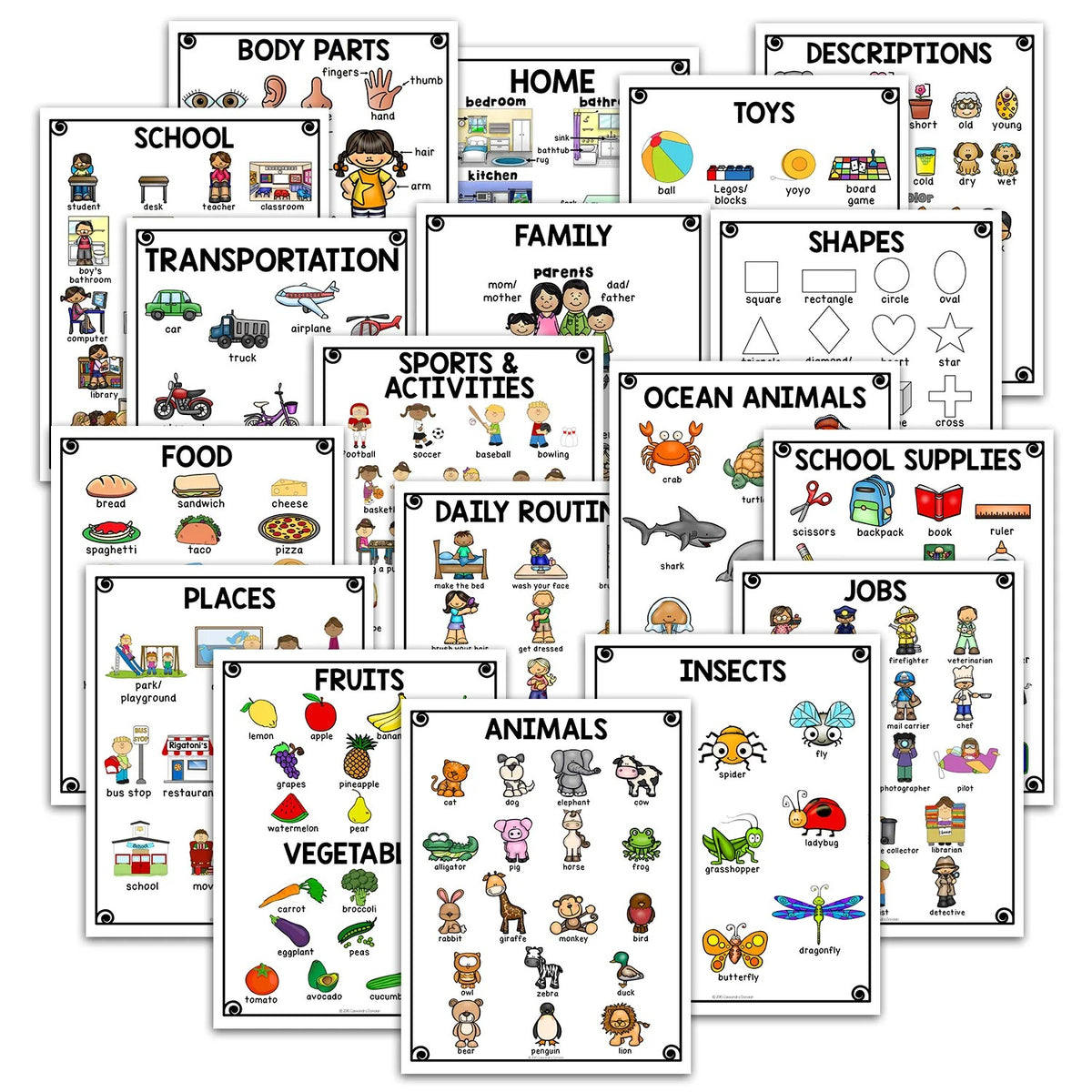 18 Laminas de Vocabulario